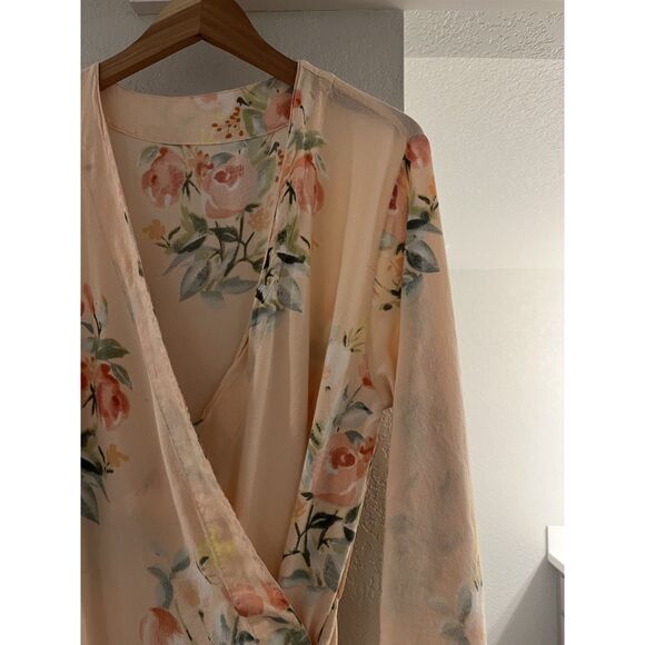 Floral Blush Bridal Maternity or Delivery Robe Small/Medium - Picture 2 of 3